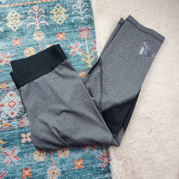 Adidas Gray Legging Alphaskin Climacool US Small - Picture 1 of 8